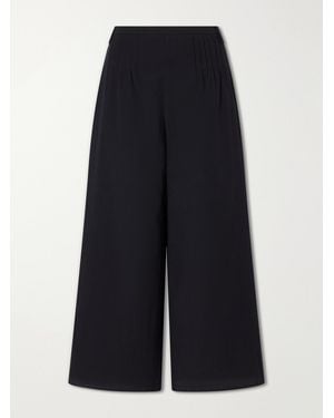 SIR. Beatrice Pintucked Cotton Wide-Leg Pants - Blue
