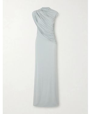 TOVE Saffron Gathered Jersey Maxi Dress - White