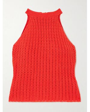Escvdo Reflejo Crocheted Cotton Tank - Red