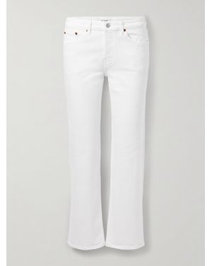 RE/DONE Slim Straight Crop Mid-Rise Slim-Leg Jeans - White