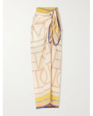TOTEME Printed Cotton And Lyocell-Blend Scarf - Metallic