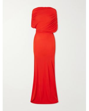 Alex Perry Draped Jersey Gown - Red