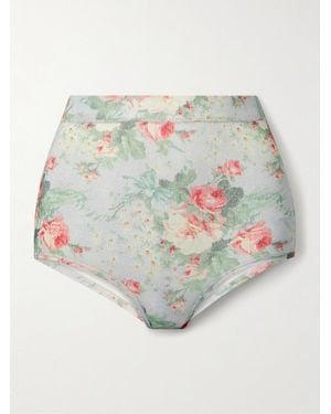 Simone Rocha Shorts Aus Stretch-Strick Mit Blumenprint - Grau