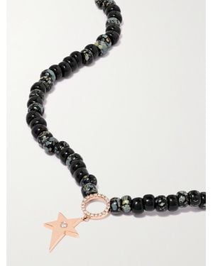 Diane Kordas 14-Karat Rose, Bead And Diamond Necklace - White
