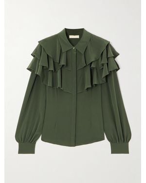 Ulla Johnson Liliana Ruffled Silk Blouse - Green