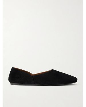 KHAITE Jane Suede Flats - Black