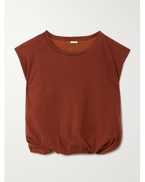 Johanna Ortiz Muraya Cropped Gathered Jersey T-Shirt