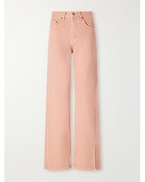 B Sides Charlot Split Hem Mid-Rise Wide-Leg Jeans - Pink