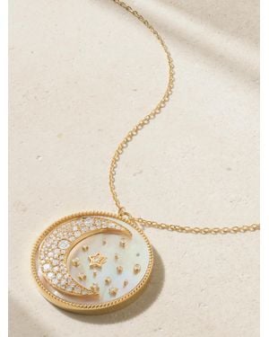 L'Atelier Nawbar Moonlight Kette Aus 18 Karat Mit Diamanten Und Perlmutt - Natur