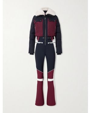 Fusalp Karei Belted Plush-Trimmed Padded Shell Ski Suit - Red