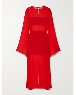 Interior The Mia Silk-Chiffon Maxi Dress - Red