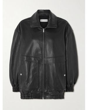 Nour Hammour Beck Oversized Leather Jacket - Black