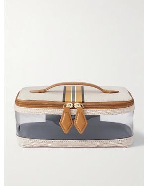 Paravel Cabana See-All Striped Recycled-Canvas And Pvc Cosmetics Case - Natural