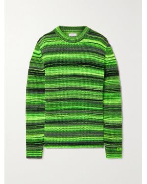 ERL Striped Wool-Blend Sweater - Vert