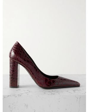 Alaïa 90 Pumps Aus Leder Mit Krokodileffekt - Braun