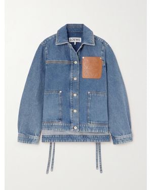 Loewe Jeans Workwear Cotton And Linen-Blend Jacket - Blue
