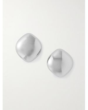 Jennifer Fisher Puffy Cushion-Plated Earrings - White