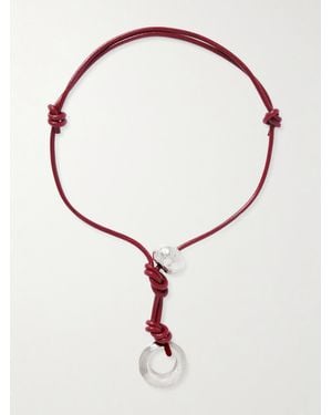 Alighieri The Poet's Lens Choker Aus Leder Mit Details Aus Recyceltem Silber - Weiß