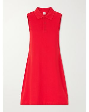 Flore Flore Lauren Organic Cotton-Piqué Mini Dress - Red