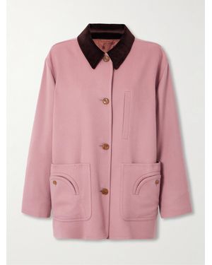Blazé Milano Veste En Laine Et Cachemire Mélangés À Finitions En Velours Côtelé Mystere Clelia - Rose