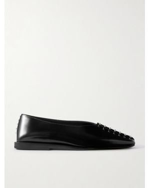 Jil Sander Ballerinas Aus Leder Mit Nieten - Schwarz