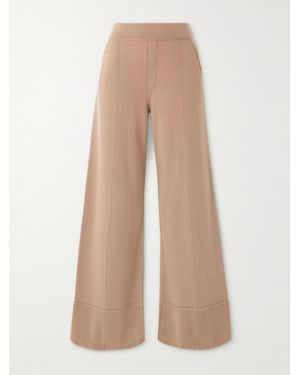 Allude Wool And Cashmere-Blend Wide-Leg Trousers - Natural