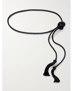 Le Sundial Tasselled Woven Cord Belt - White