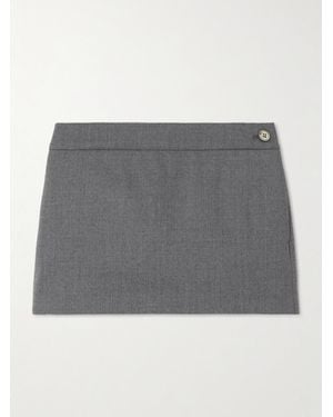 Wardrobe NYC Wool-Blend Twill Mini Skirt - Grey