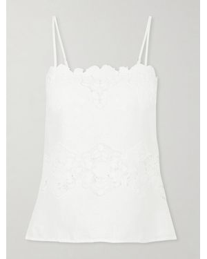 Miguelina Olympia Embroidered Linen And Cotton-Blend Camisole - White