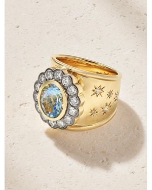 Marlo Laz Alix Cigar 14-Karat, Aquamarine And Diamond Ring - Natur