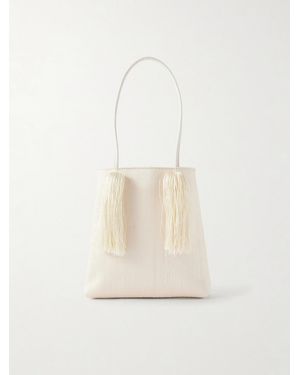 Le Sundial Le Salon Tasselled Dupioni Clutch - Natural