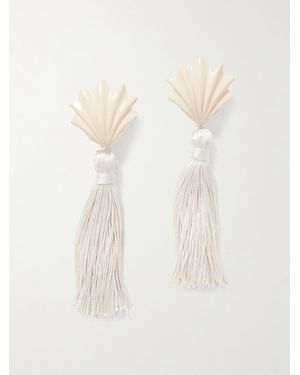 Julietta Biarritza Ohrclips Mit Details Aus Harz Und Troddeln - Weiß