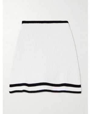 Nina Ricci Mini-Jupe En Coton Mélangé À Rayures - Blanc
