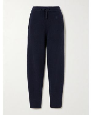 TOTEME Embroidered Cashmere Tapered Track Trousers - Blue