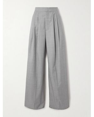 Sa Su Phi Lauren Pleated Wool Wide-Leg Trousers - Grey