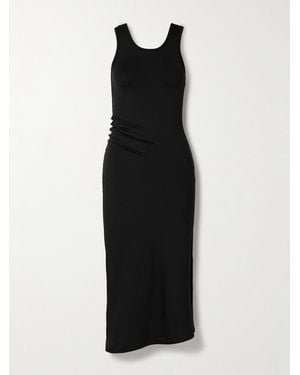 FFORME Reva Stretch-Silk Midi Dress - Black
