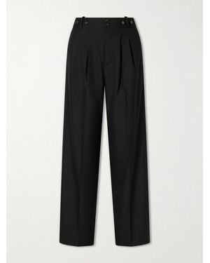 Doen Olivia Poplin Wide-Leg Trousers - Black