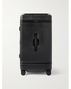 Paravel Aviator Trunk Vegan Leather-Trimmed Recycled-Hardshell Suitcase - Black
