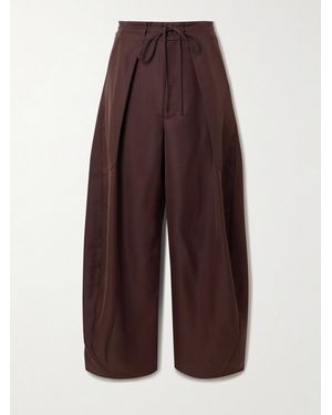 Kallmeyer Clemence Pleated Wool-Blend Barrel-Leg Trousers - Purple