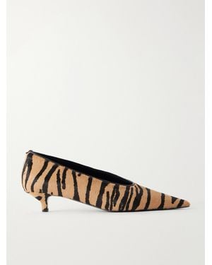 TOTEME Sharp 35 Tiger-Print Calf-Hair Court Shoes - Natural