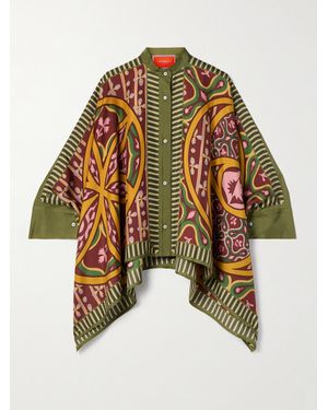 La DoubleJ Foulard Hemd Aus Bedrucktem Seiden-Twill - Gelb