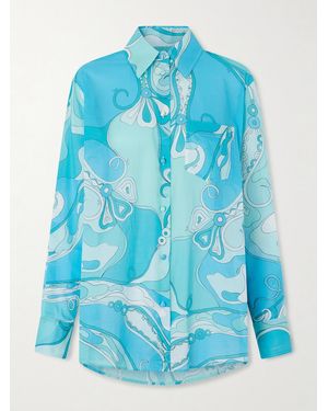 PUCCI Printed Cotton-Muslin Shirt - Blue