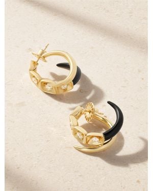 Nikos Koulis Look 18-Karat, Enamel And Diamond Earrings - Natural