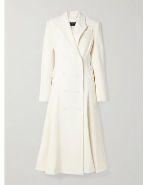 Sergio Hudson Double-Breasted Wool-Blend Crepe Coat - Natural