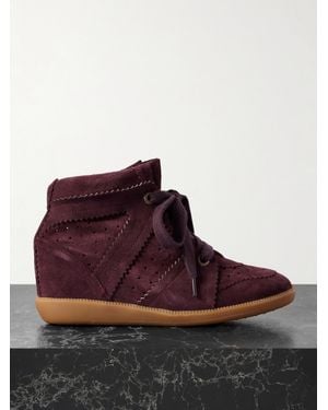 Isabel Marant Bobby Sneakers Aus Veloursleder Mit Keilabsatz - Rot