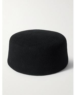 Gigi Burris Millinery Lauren Wool-Felt Flat Cap - Noir