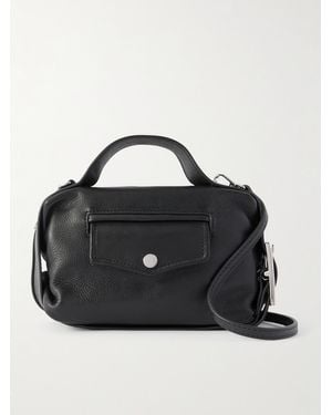 Simone Rocha Biker Mini Buckled Textured-Leather Shoulder Bag - Black