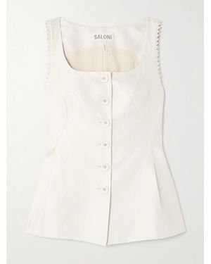 Saloni Bibba Oberteil Aus Twill Aus Einer Mischung Aus Baumwolle, Leinen Und Seide - Natur