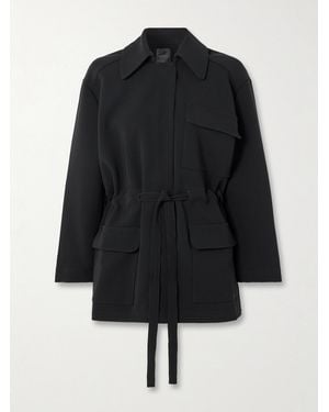 Leset Arielle Belted Crepe Jacket - Black