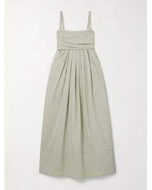 Proenza Schouler Claudine Open-Back Pleated Poplin Midi Dress - White